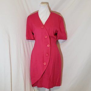 Vintage 80s Nordstrom Mini Pink Power Dress
